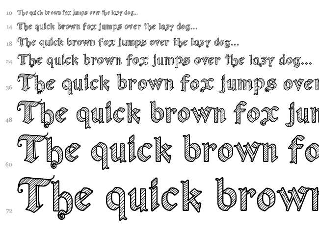 Old Wise Sketch font waterfall